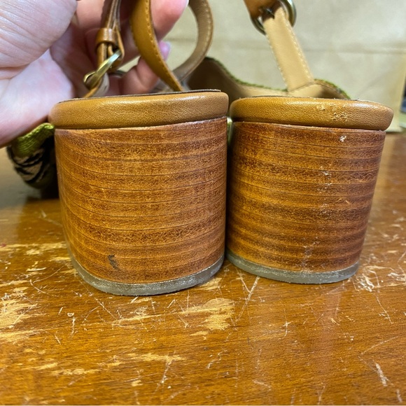 WOMENS FORTRESS OF INCA JACQUELYN Leather Heel Sandals Size 11 M Tan Green - Picture 6 of 8